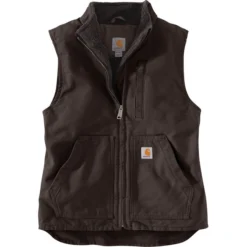 Carhartt Women's Relaxed Fit Washed Duck Sherpa-Lined Mock Neck Vest