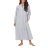 Lanz Women's Classic Stripe 50" Flannel Nightgown