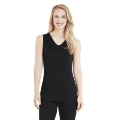 Cuddl Duds Women's Softwear Lace Edge V-Neck Tank Top