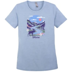 EMI Women's Platinum Maine Fine Day Moose Short-Sleeve T-Shirt