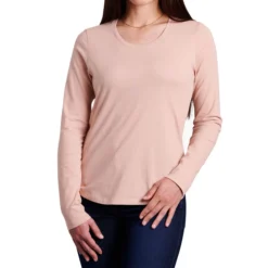 Kuhl Women's Bravada Long-Sleeve T-Shirt -Outlet Cladique Store 8490 Bravada20LS Rose20Quartz Front