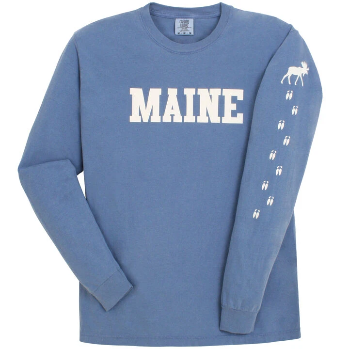 Soft As A Grape Women's Maine Moose Tracks Sleeve Graphic Long-Sleeve T-Shirt 1 Soft As A Grape Women's Maine Moose Tracks Sleeve Graphic Long-Sleeve T-Shirt