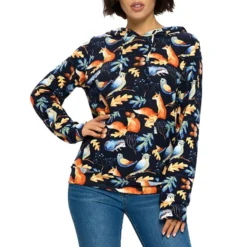 LA Soul Women's Woodland Animals Print Hoodie
