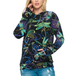 LA Soul Women's Dragonfly Print Hoodie