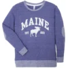 A.M. Women's Live And Tell Moose Melange Crew Neck Sweatshirt