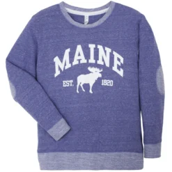 A.M. Women's Live And Tell Moose Melange Crew Neck Sweatshirt