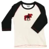 Lazy One Women's Moose Plaid Applique Raglan Sleep Shirt