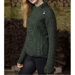 Aran Crafts Women's Shannon Side Zip Cardigan