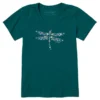 Life Is Good Women's Dragonfly Flower Crusher Vee Short-Sleeve Shirt