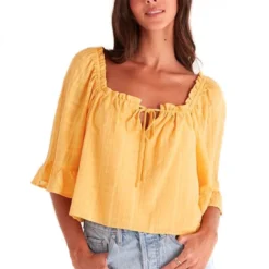 Outlet Cladique Store -Outlet Cladique Store Z Supply Gabriella Flirty Top Maize